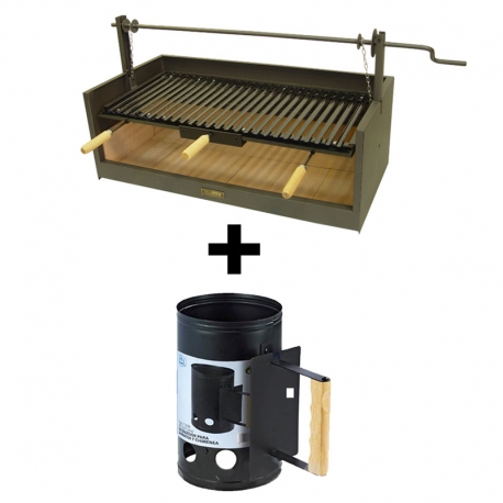 Cajon barbacoa 90x45x32 cm con ladrillo refractario imex el zorro parrilla esmaltada 71488