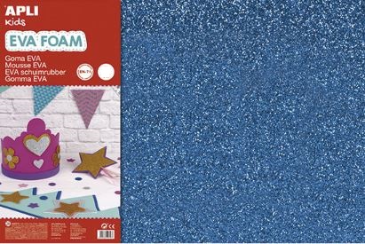 B.Goma Eva Azul Purpurina 400x600x2mm. (1u.)