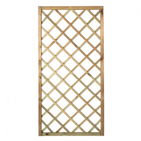 Celosia de madera forest soprano con marco verde 90x180cm