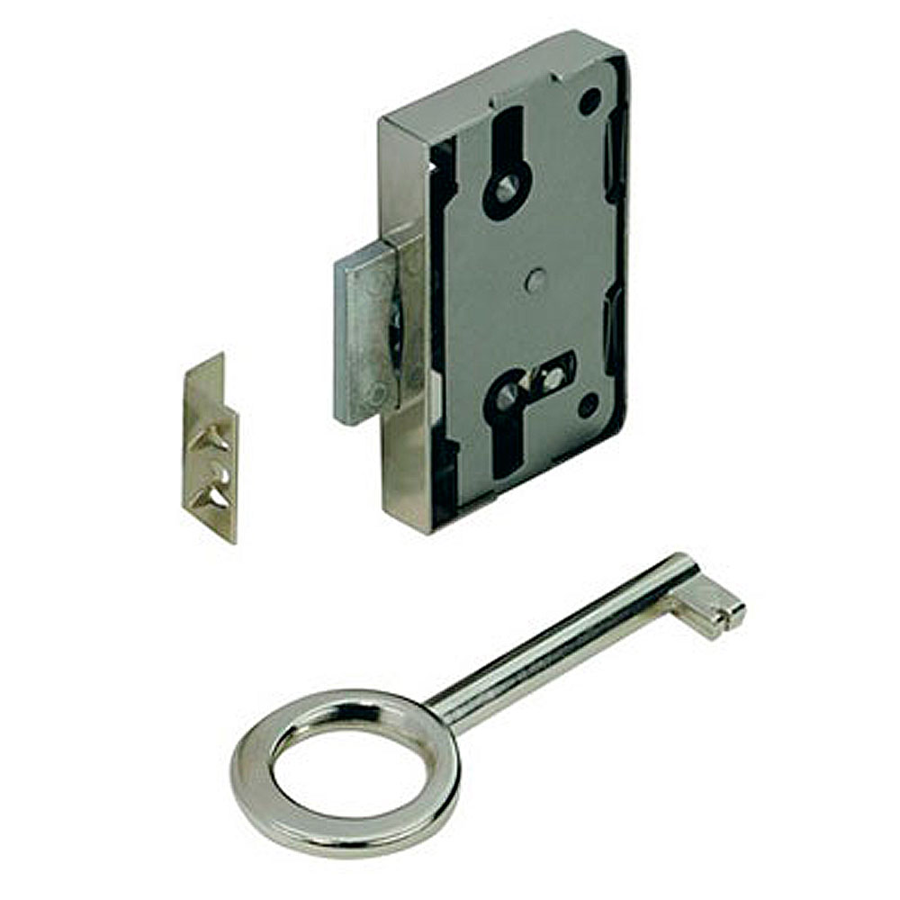 Cerradura Cajón Atornillar Acero Niquelado 40 mm