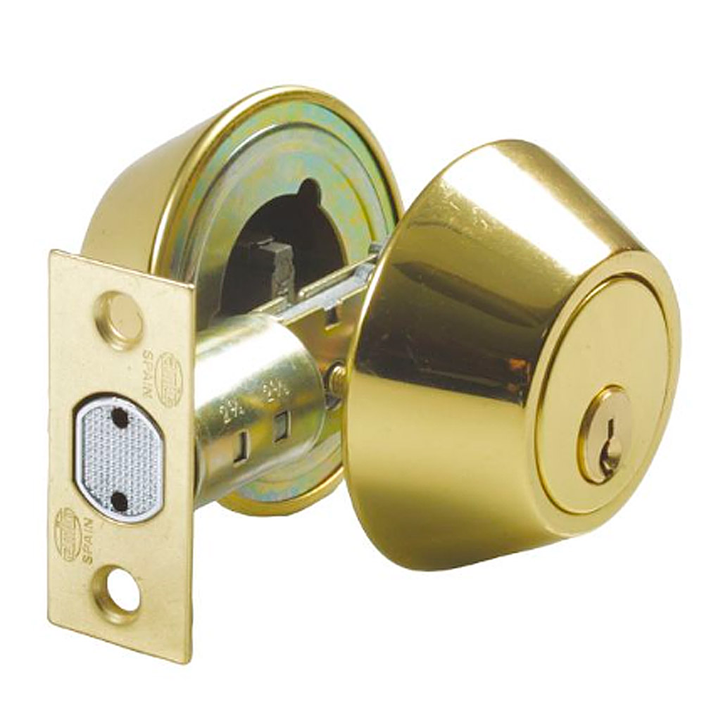 Cerrojo roseta llave por ambos lados 60-70mm. en Acero latonado barnizado - Mod. 1650