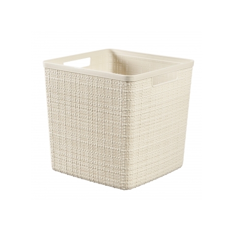 Cesta cuadrada jute curver 17l blanco roto