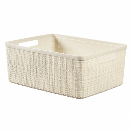 Cesta rectangular jute curver 12l blanco roto
