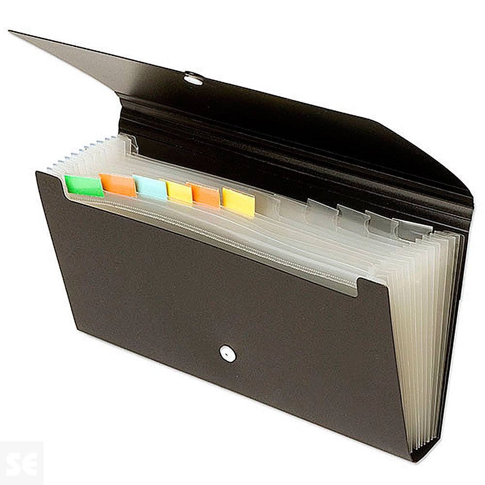 Clasificador Chequera 12 Separadores Negro 42668