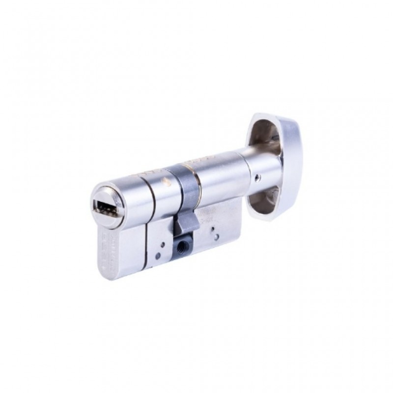 Cilindro T70 TESA perfil EURO doble de 30x30, leva R15, embrague doble seguridad, acabado níquel. 5 llaves. Versión para igualam