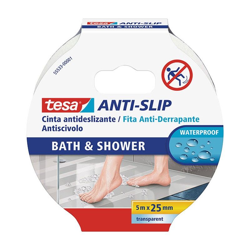 Cinta Antideslizante Baño 25Mm-5M Tranp. 766B246 Tesa
