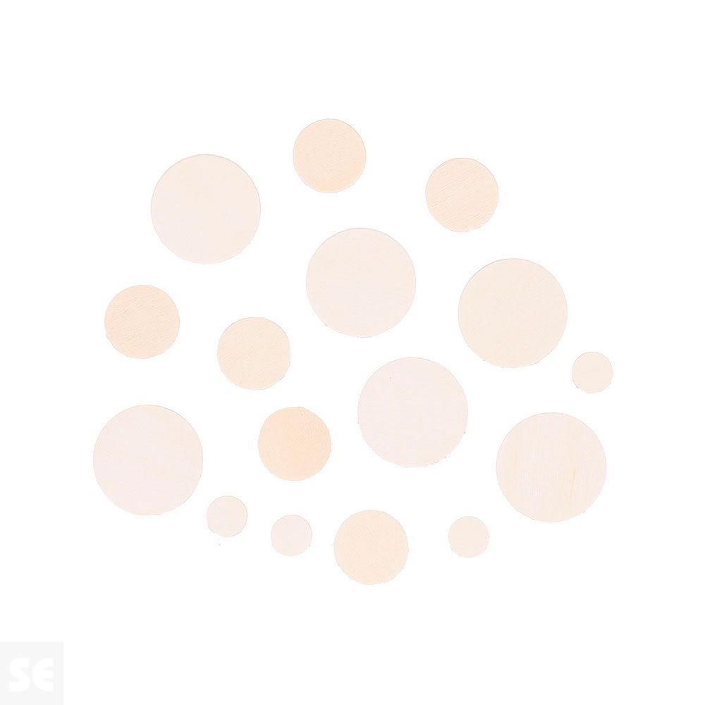 Círculos de Madera Natural Surtidas 70u. 99588