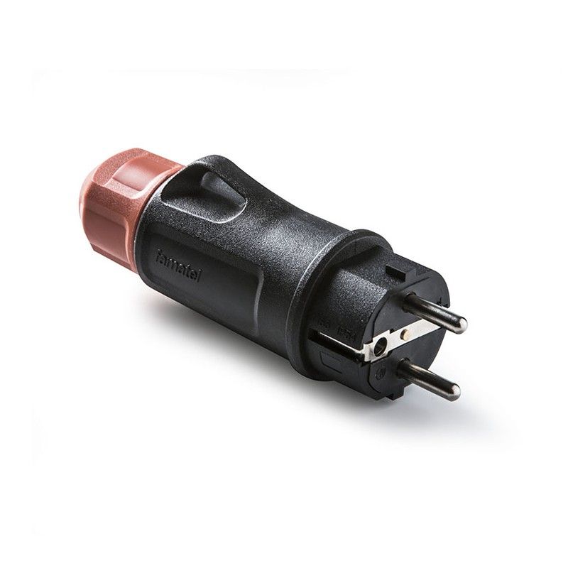 Clavija Tt 16A-250V Negro Con Prensaesto 9000R22 Famatel