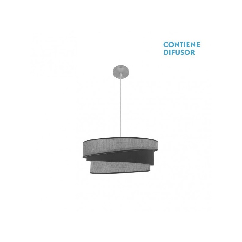 Colgante Hara 2xe27 Niquel/gris Regx50x50 Cm