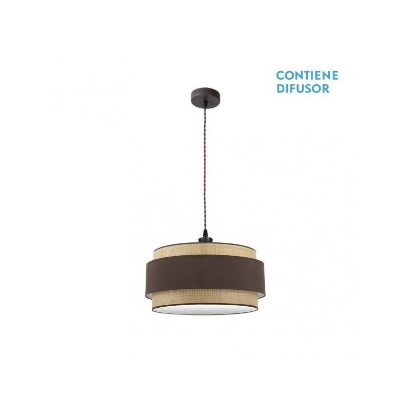 Colgante Kandy 2xe27 Natural/marron Regx50x50 Cm