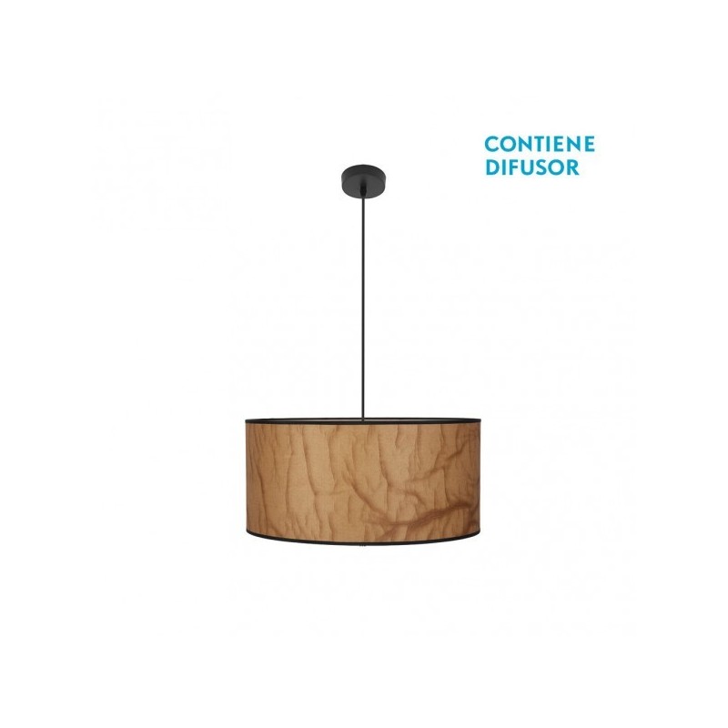 Colgante Tapiro 2xe27 Pergamino/negro Regx50x50 cm