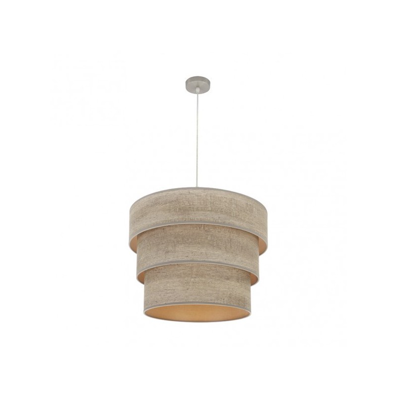 Colgante Triple Smile 3xe27 Niquel/madera Gris Regx50x50 Cm