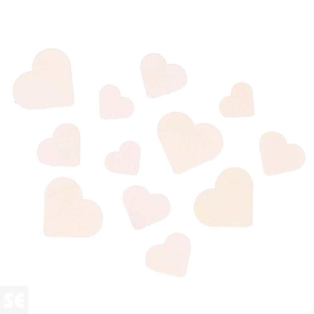 Corazones de Madera Natural Surtidas 70u. 99586