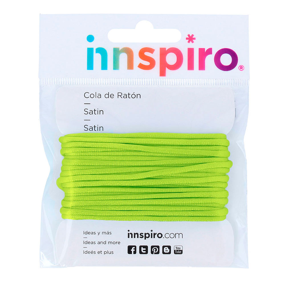 Cordón Cola de Ratón Verde Ácido 2mm. 5m. 61119
