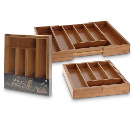 Cubertero extensible bamboo 34x28x40x5 cm