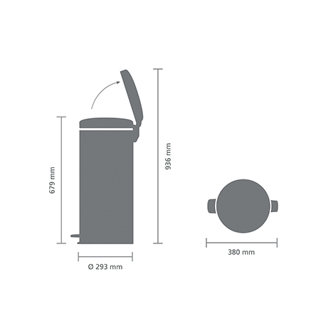 Cubo de basura brabantia 30 l blanco newicon