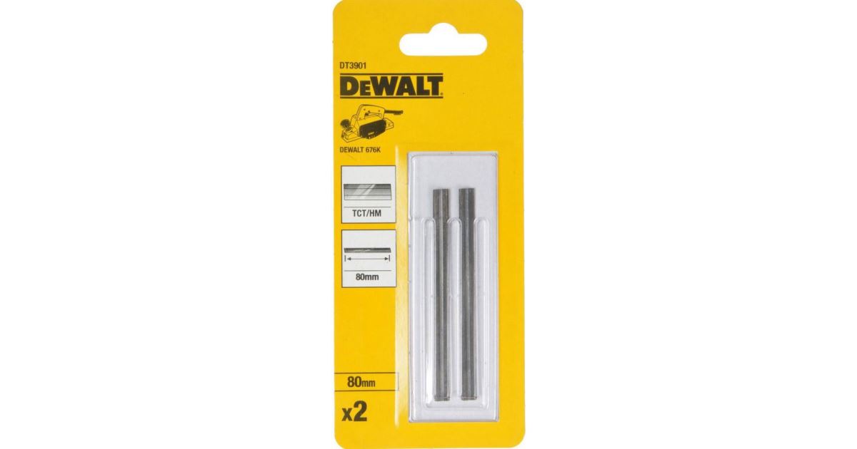 Cuchillos cepilladores DeWALT con hoja de doble filo en acero HSS (1 par) DT3905