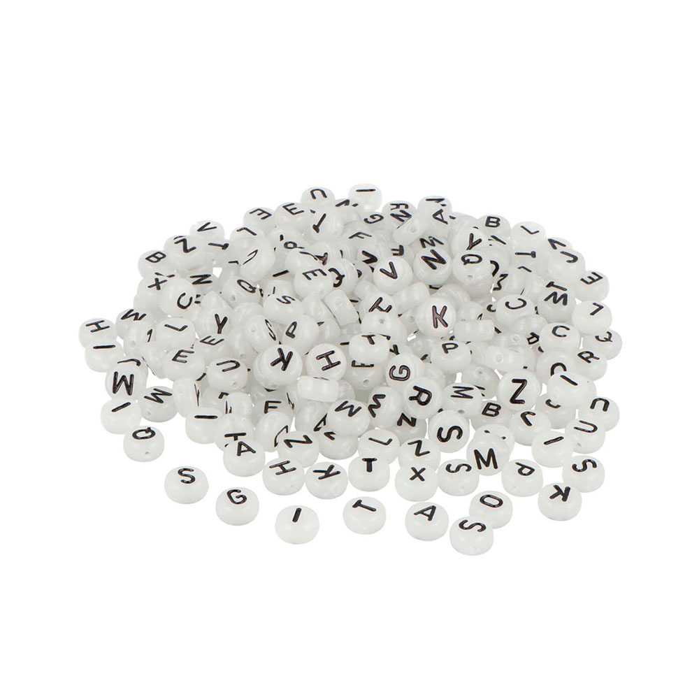 Bote Cuentas Plást Abecedario Fosforescentes 1200u. Aprox. E6772