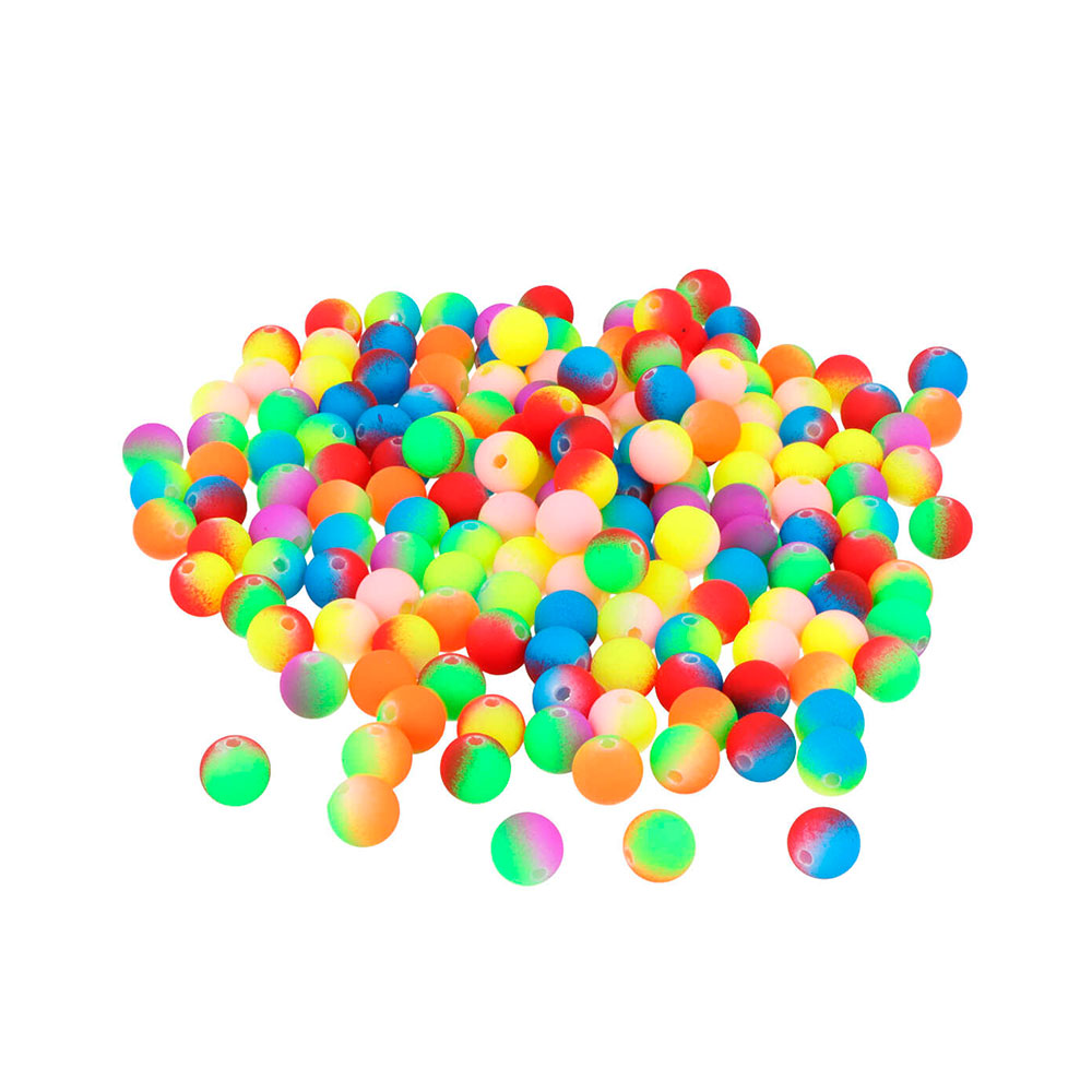 Bote Cuentas Plást Redondas Multic. Flúor 8mm. 800u. +- E7612-8MM