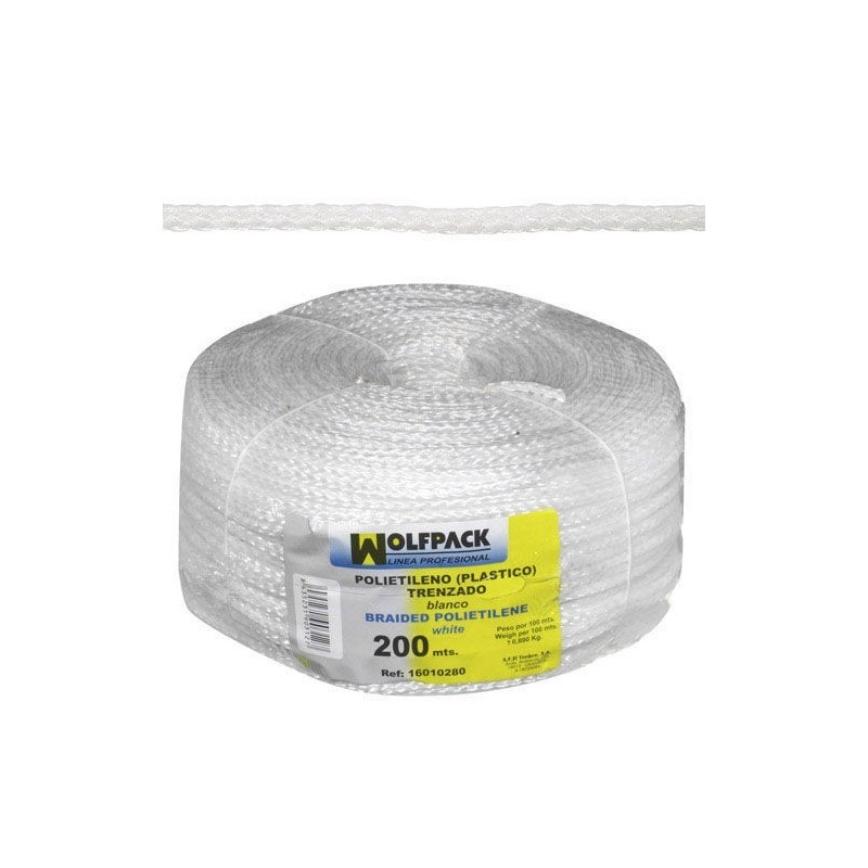 Cuerda Trenzada Plástico Blanca (Bobina 200 m.)