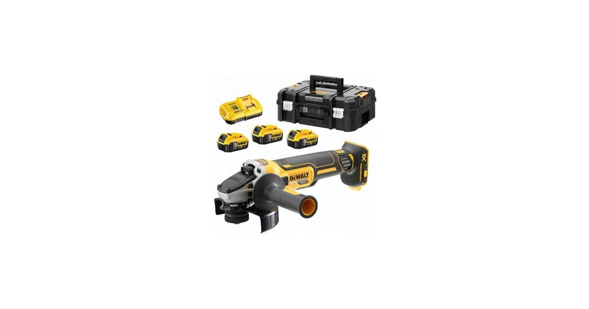 DEWALT Amoladora angular inalámbrica 125mm 3 x 5.0 AH DCG405P3