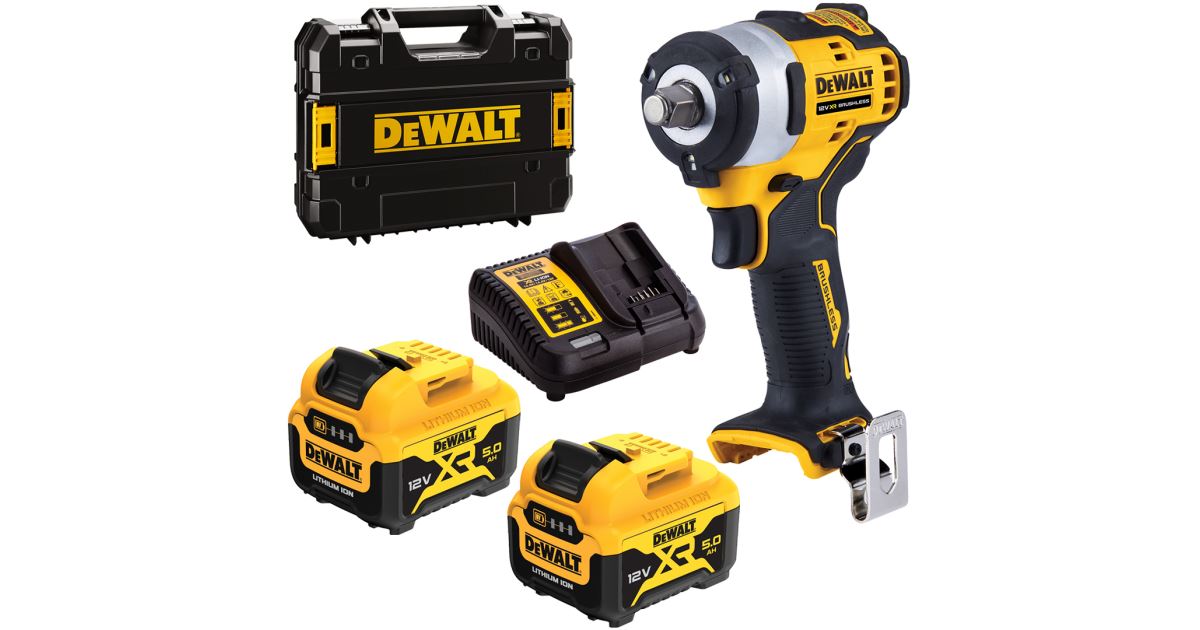DEWALT Atornillador de impacto 12V, 340Nm 1/2' 2x5Ah DCF901P2