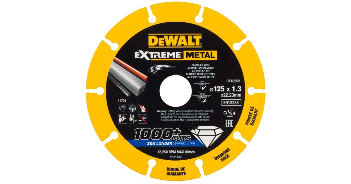 DeWALT Disco de diamante EXTREME METAL 125 x 1,3 mm DT40252