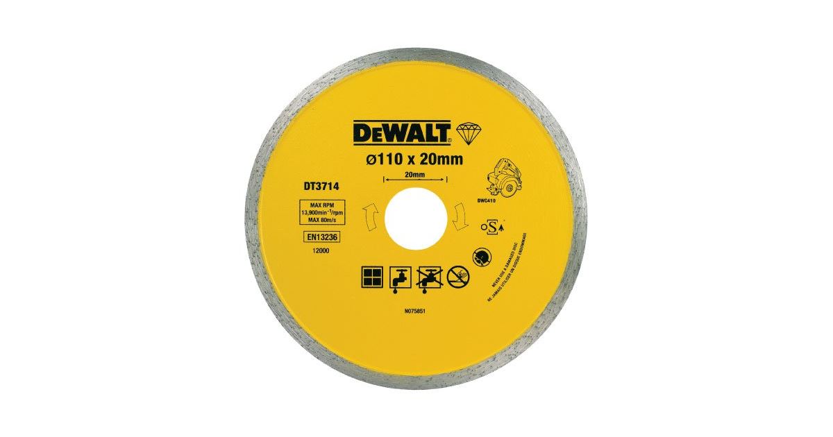 DeWALT Disco de diamante (para cortadora de azulejos DWC410) 110 x 20 mm DT3714