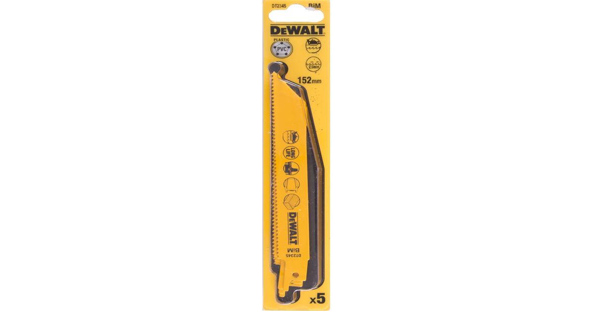 DeWALT Hoja de demolición para madera con clavos, 152 mm (5 piezas) DT2345