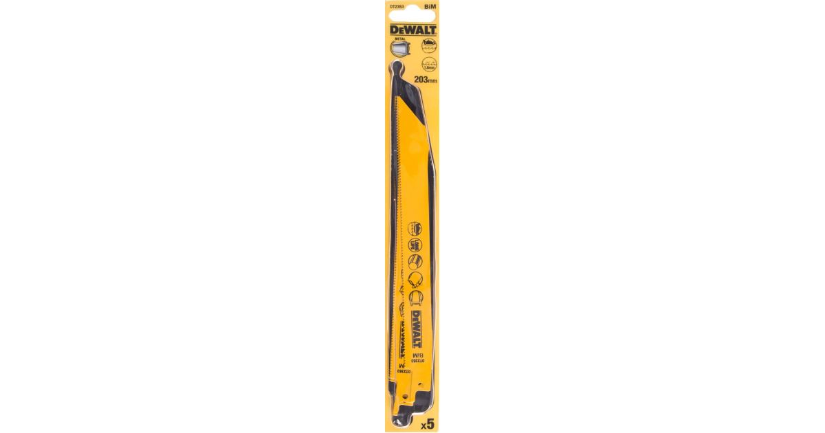 DeWALT Hoja de sierra 203 mm para metales, chapas, tubos y perfiles de 3 a 8 mm (5 uds) DT2353