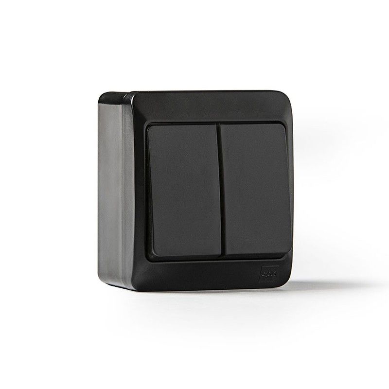 Doble Interruptor Estanco 10A-250V Negro 9000R33 Famatel