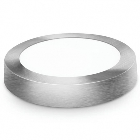 Downlight led matel24w superficie redondo plata luz natural 4000k 2300lm ø 300 mm