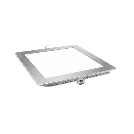 Downlight led matel18w cuadrado plata luz calida 2700k 1700lm 225 mm