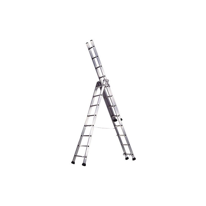 Escalera Aluminio Industrial Pronor 3 Tramos.10+10+10 Peldaños