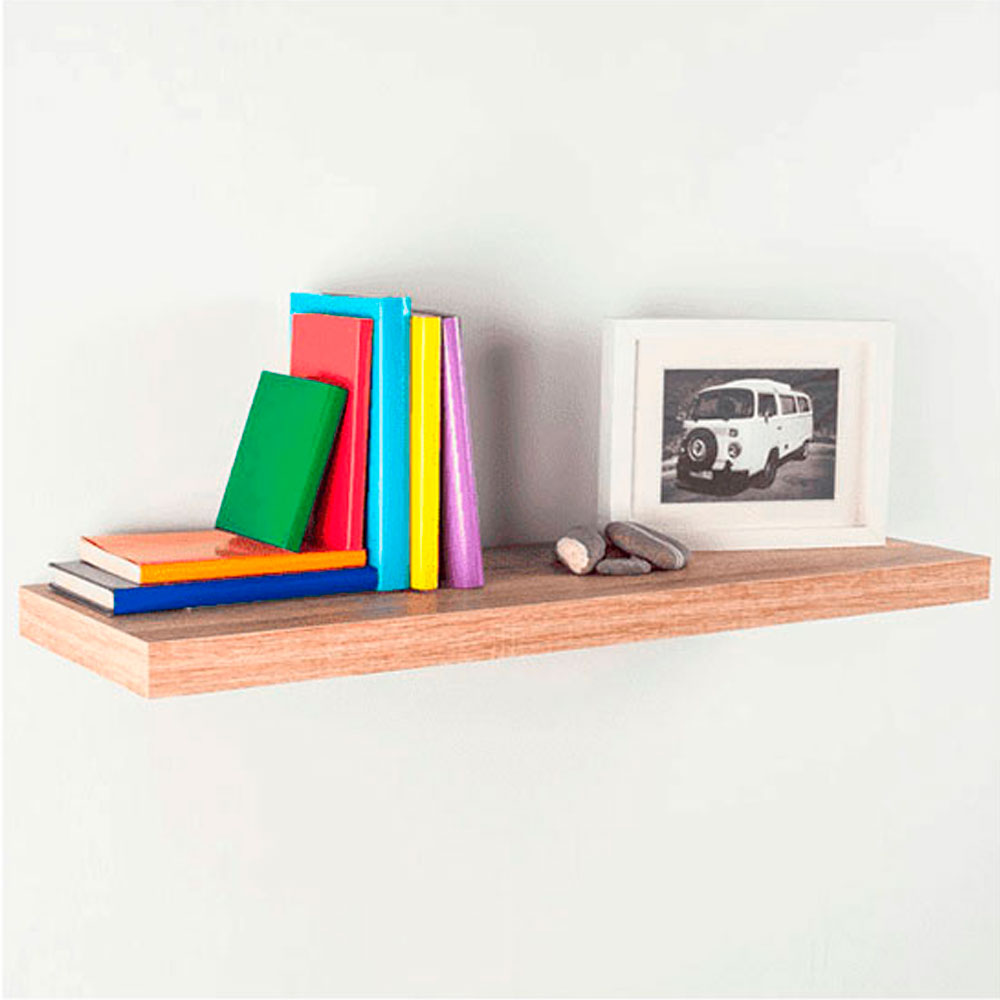 Estante C/ Fijación Invisible Hd Roble Blanco 80x25 cm