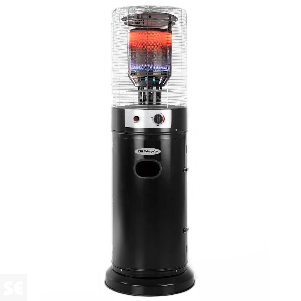 Estufa Gas Exterior Negra Potencia 5 kW-11 kW - Alto 1,36 cm