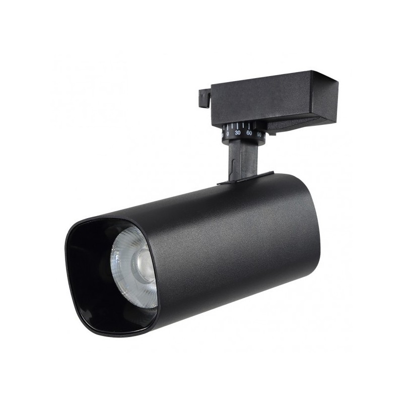 Foco Carril 30w 4000k Alfil Negro 2700lm 36º Orientable 330º Regx19x7,5 Cm