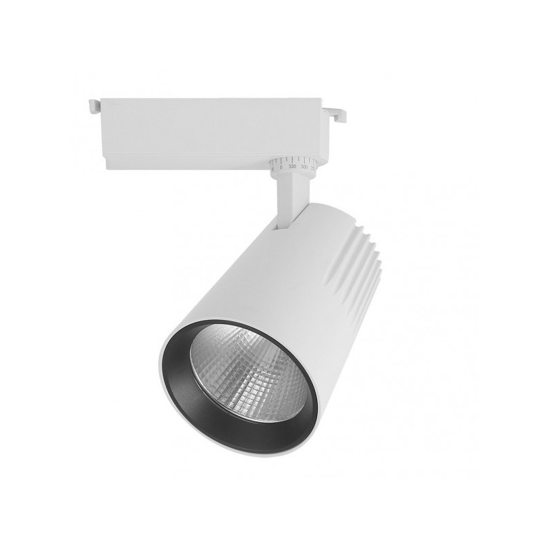 Foco Carril 40w 2700k Telma Blanco 3600lm 36º Orientable 330º Regx21x10,5 Cm