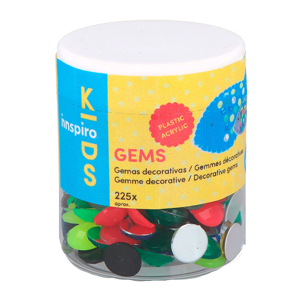 Gemas Acrílicas Círculo Surtidos 10mm. 225u.Aprox