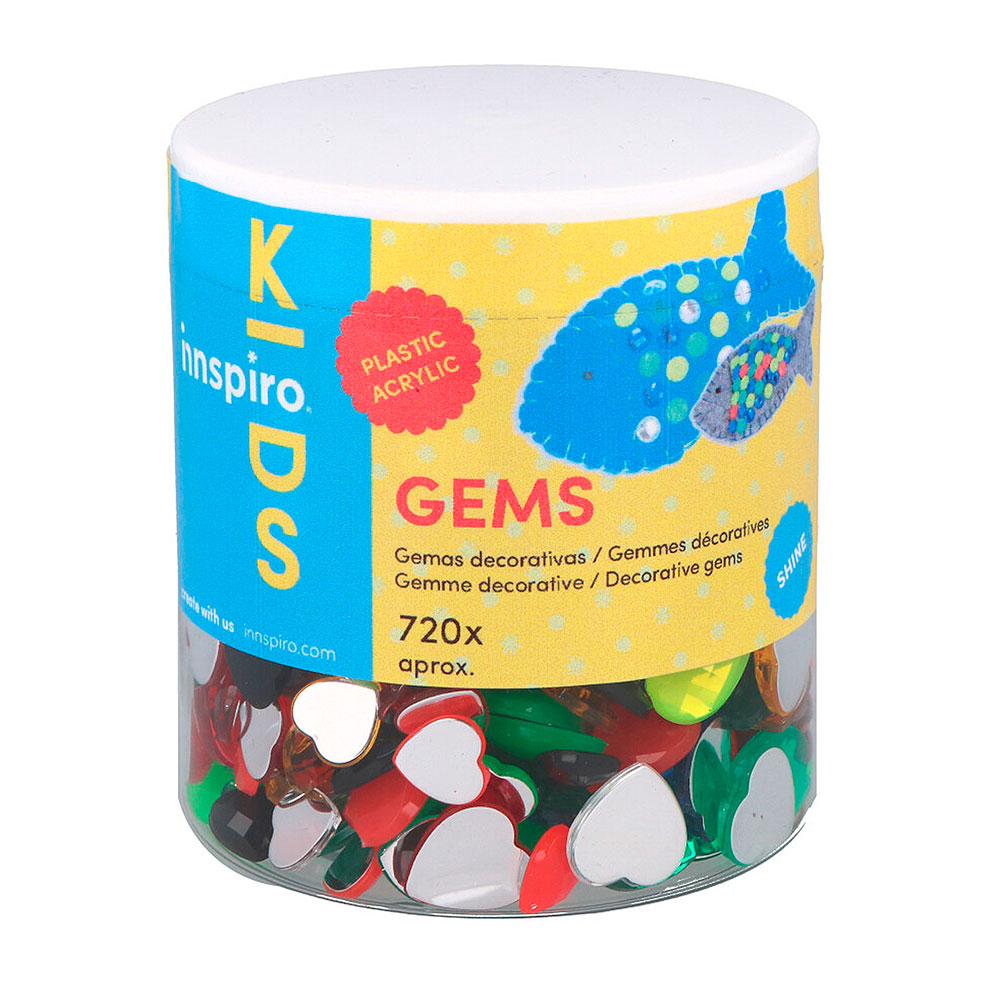 Gemas Acrílicas Corazón 720u.Aprox.