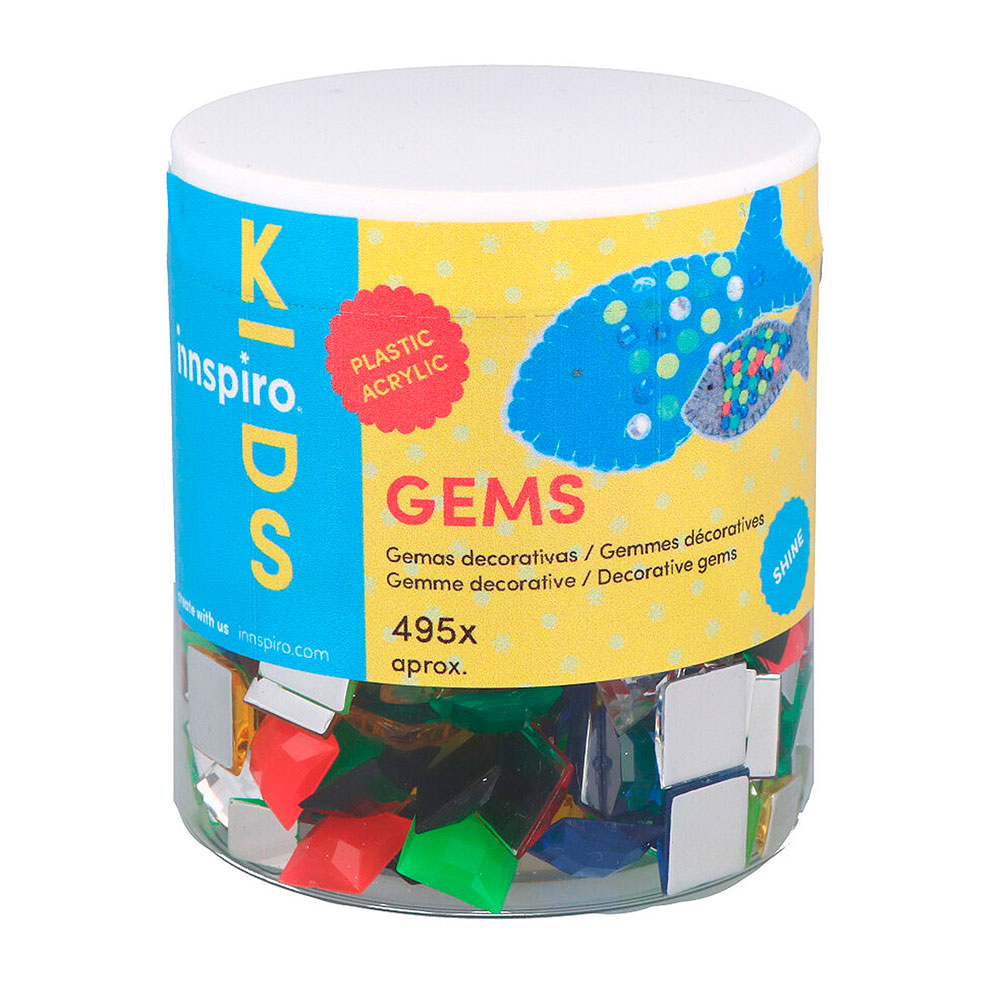 Gemas Acrílicas Cuadrado Surtidos 495u.Aprox.