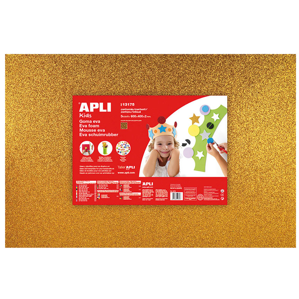 Goma Eva Oro Purpurina 400x600x2 mm (1 u.)