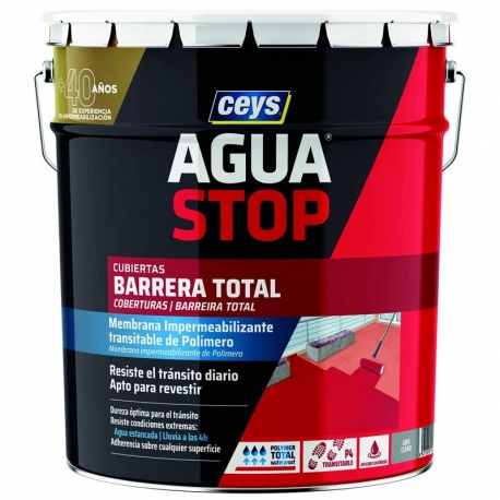 Impermeabilizante ceys aguastop barrera total 14kg gris claro