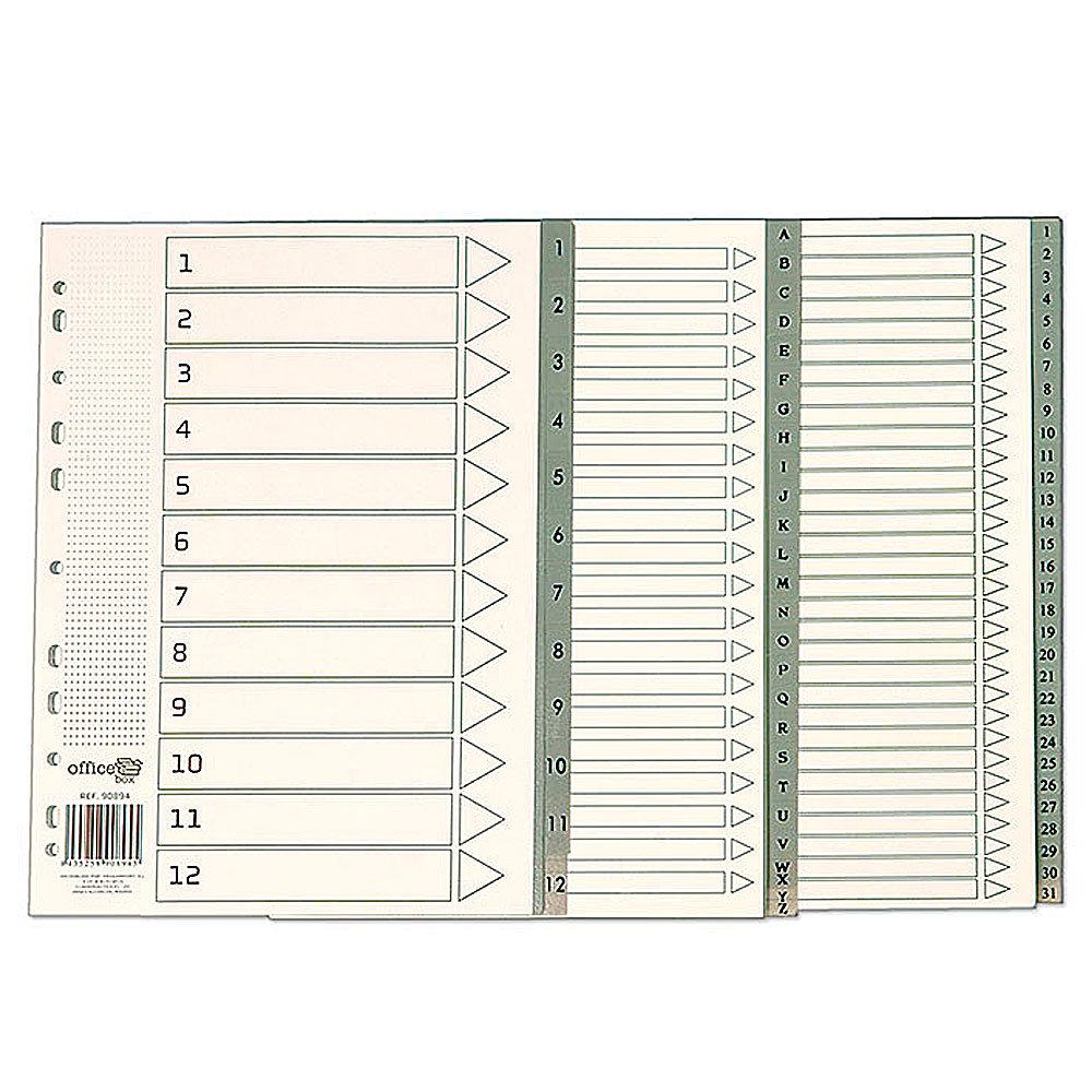 Índices Separadores A-Z Gris Dina4