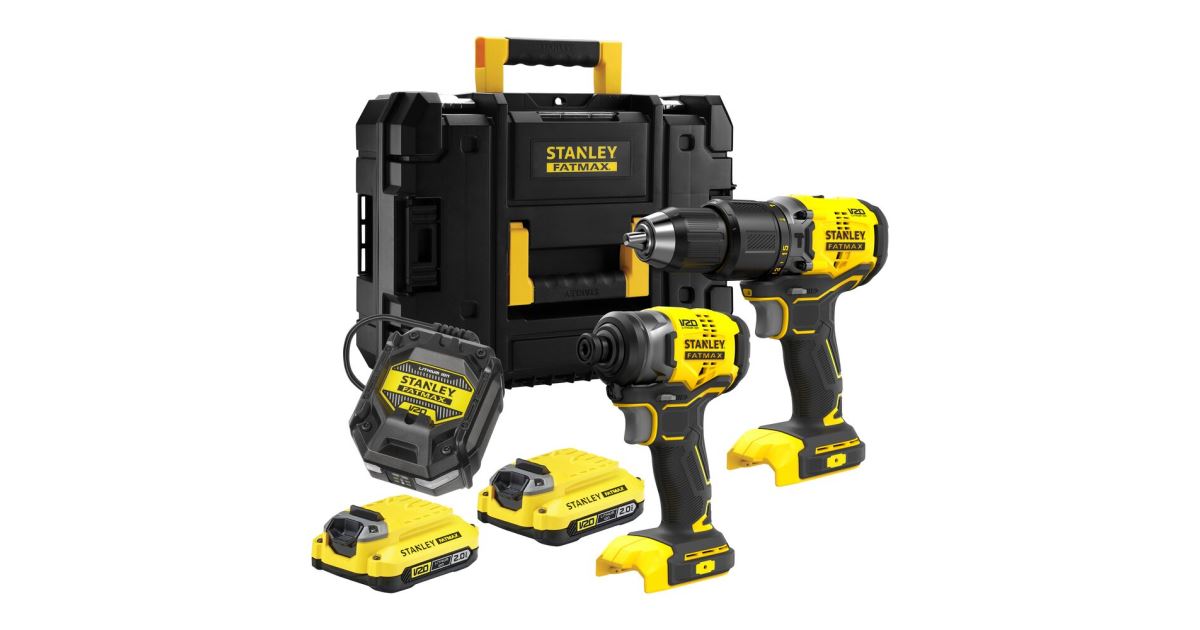 Juego combinado Stanley FatMax V20 Aku de 18 V, 2 x 2,0 Ah, TSTAK SFMCK461D2T
