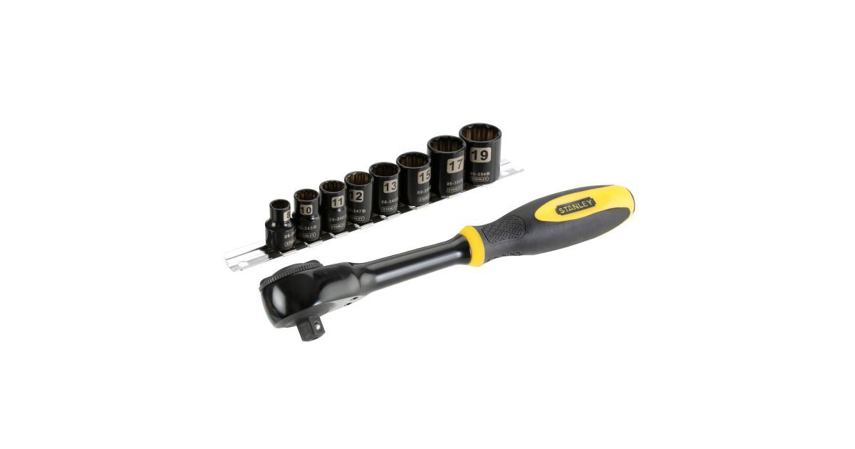 Juego de 9 vasos rotatorios Stanley FatMax de 3/8" con trinquete 0-94-606