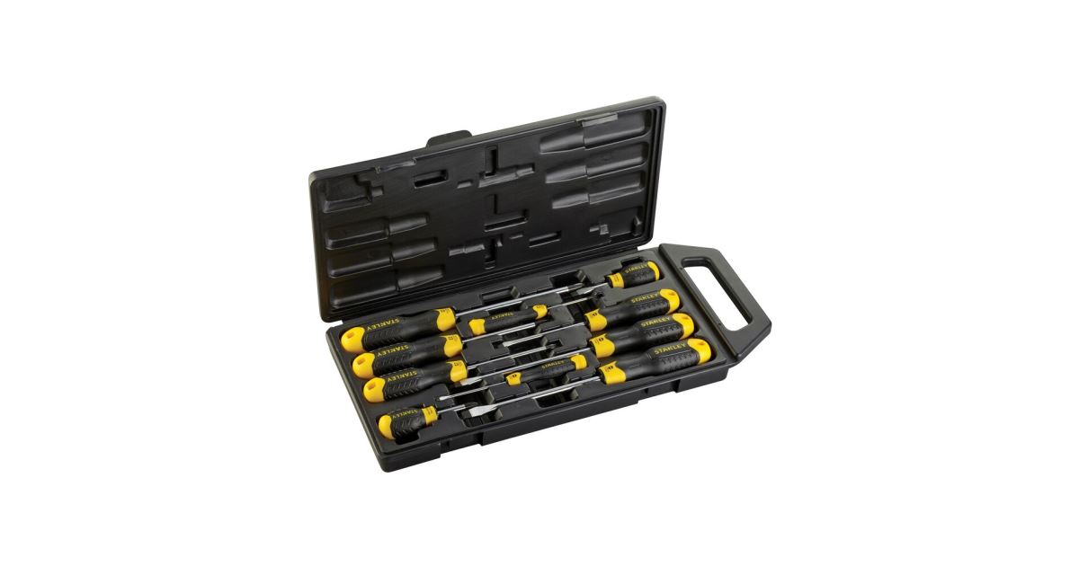 Juego de destornilladores Phillips Stanley Cushion Grip de 10 piezas 2-65-005