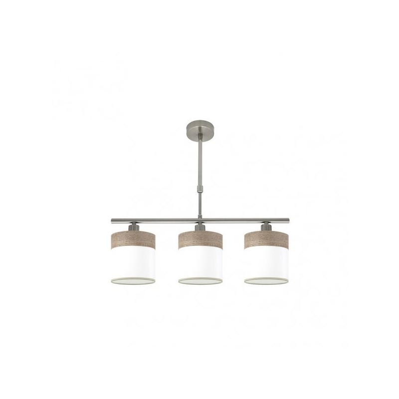 Lampara Cloe 3xe14 Niquel/blanca-madera Gris Regx55x14 cm