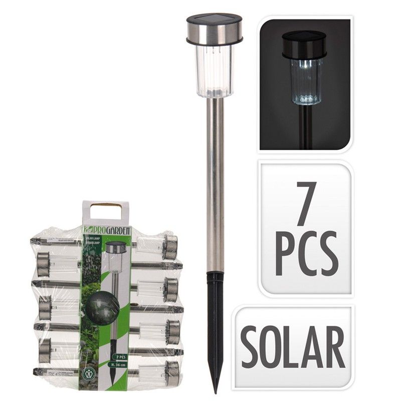 Set 7 Estaca Solar Acero Inox. 36,5Cm 555R834