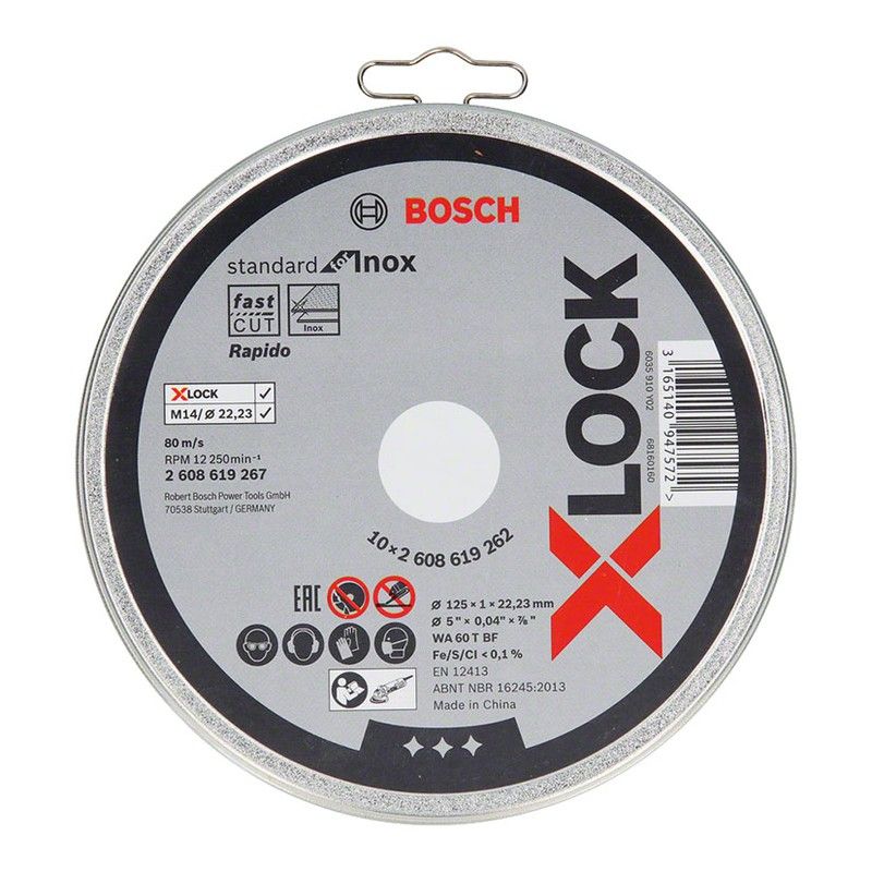 Lata 10 Discos Corte X-Lock Inox.125X1 1413H96